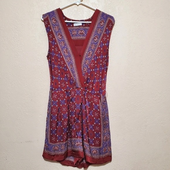 SANDRO Floral-print Short-sleeved Satin Playsuit - Picture 3 of 16